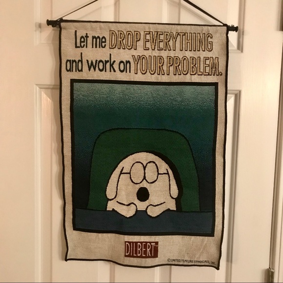 Wall Art Dilbert Woven Cloth Tapestry For Cubicles Offices